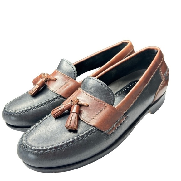 Johnston & Murphy Tassel Loafers Shoe Size 8.5 Black Brown Leather Moc Toe EUC - Picture 10 of 10